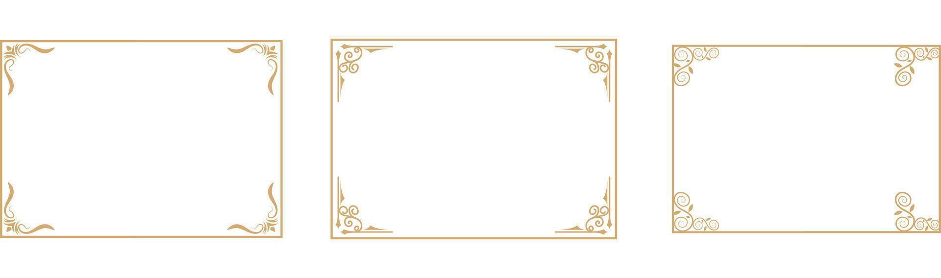 Elegant Ornate Gold Frames Design Templates for Branding vector