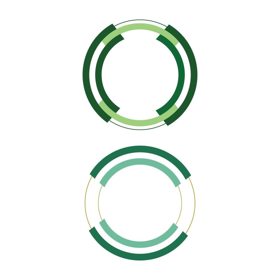 Abstract Concentric Ring Diagrams with Green Color Palette vector