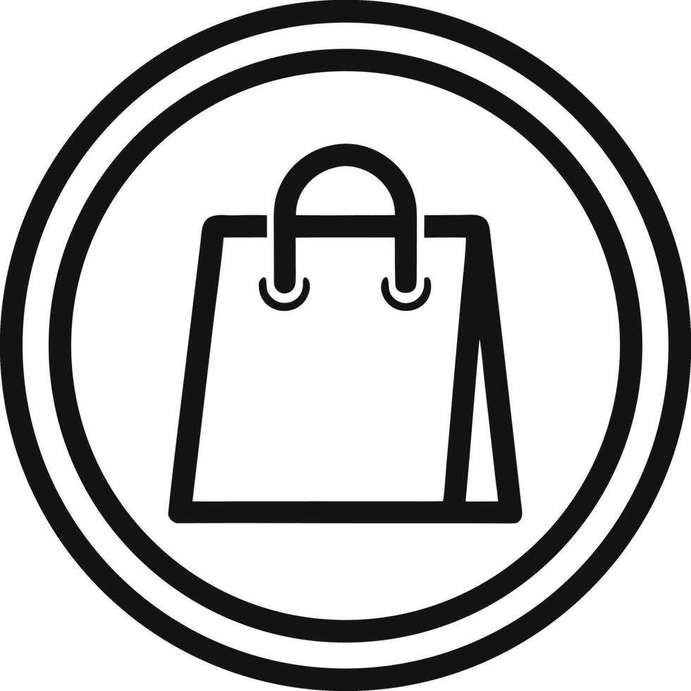 Shopping Bag Icon in Circle vector