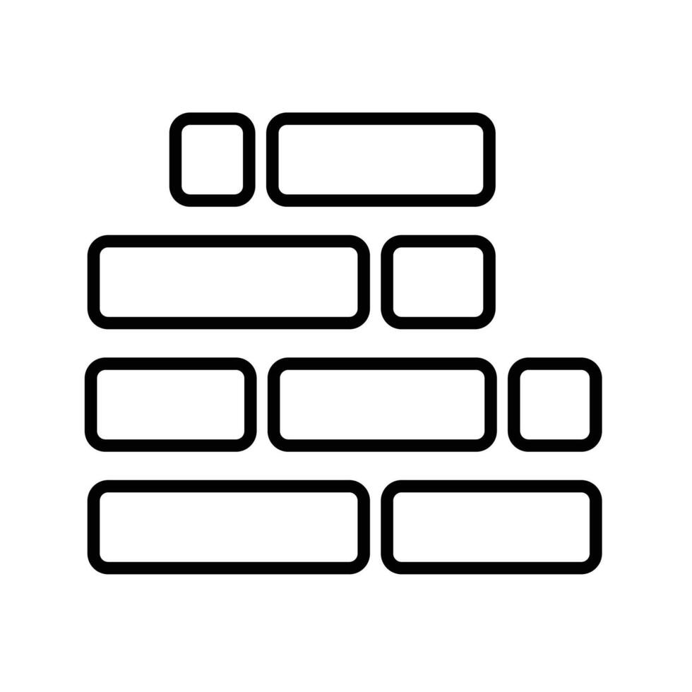 Simple Outline of Rectangular Bricks in Stacked Arrangement vector
