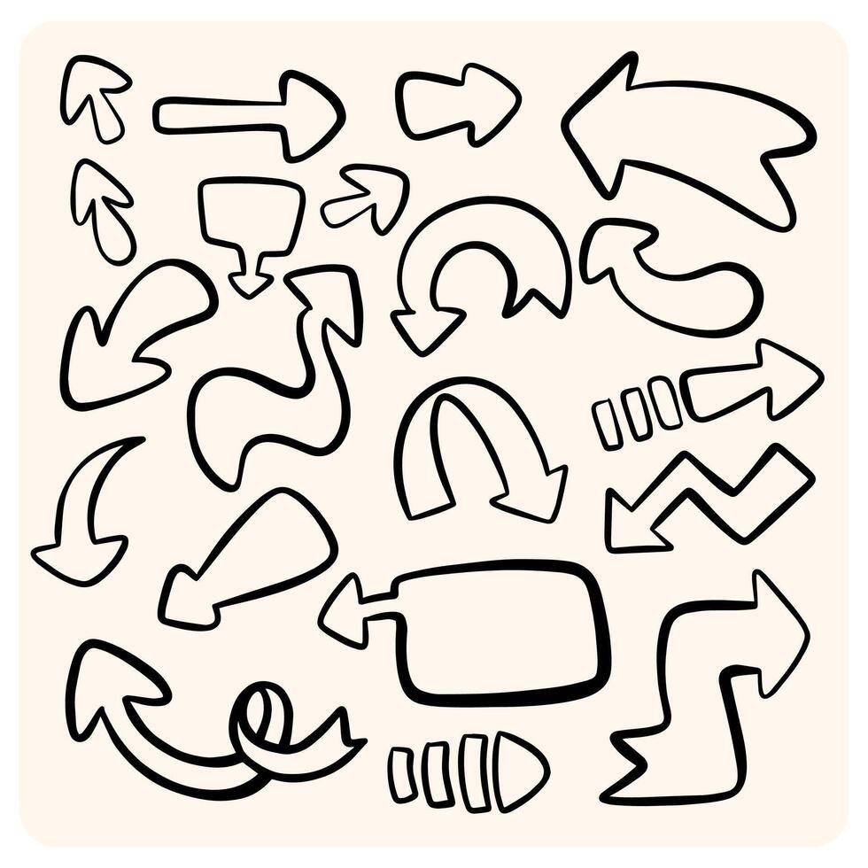 Bold Hand-drawn Directional Arrow Collection with background cream vector
