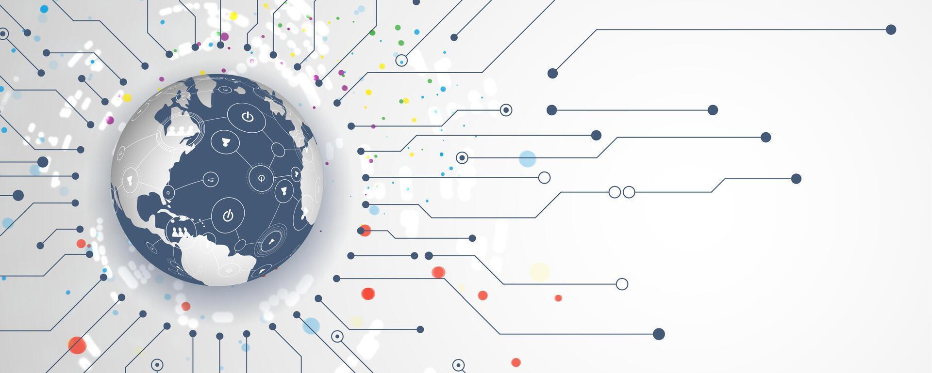 The abstract color earth technology background for science and business presentation vector