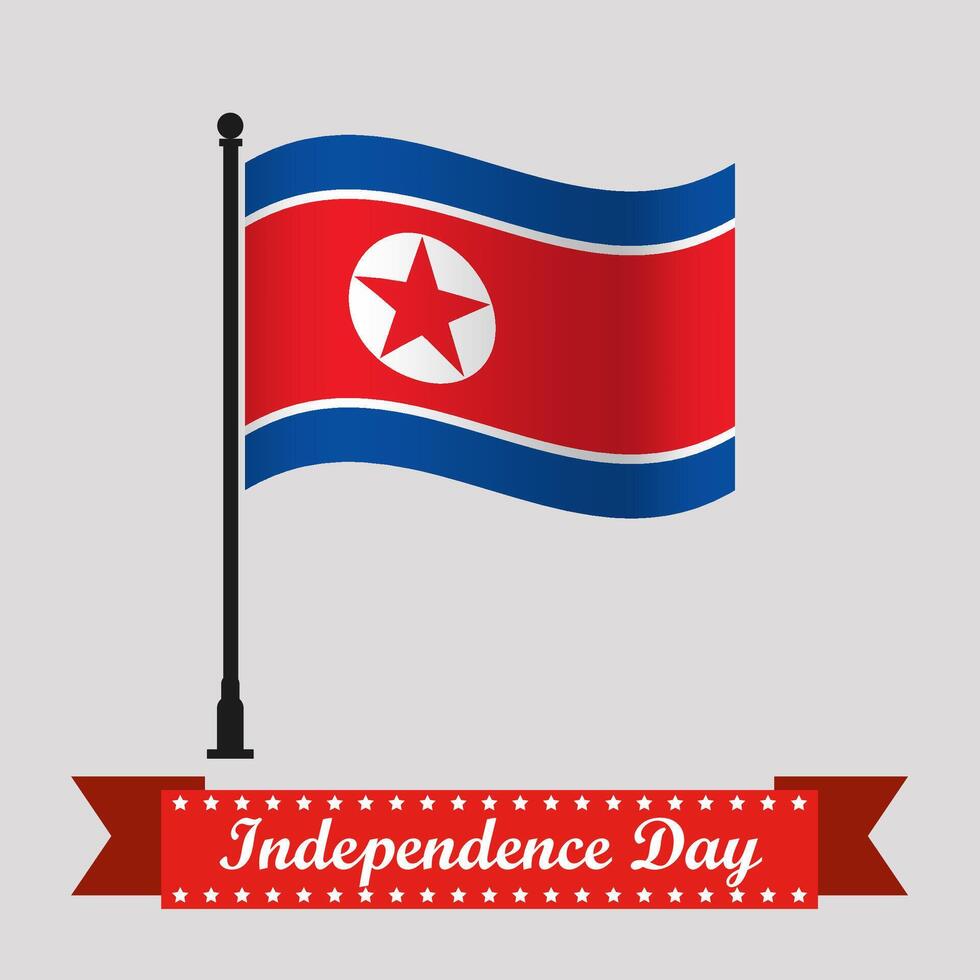 North Korea flag for Independence Day celebration vector