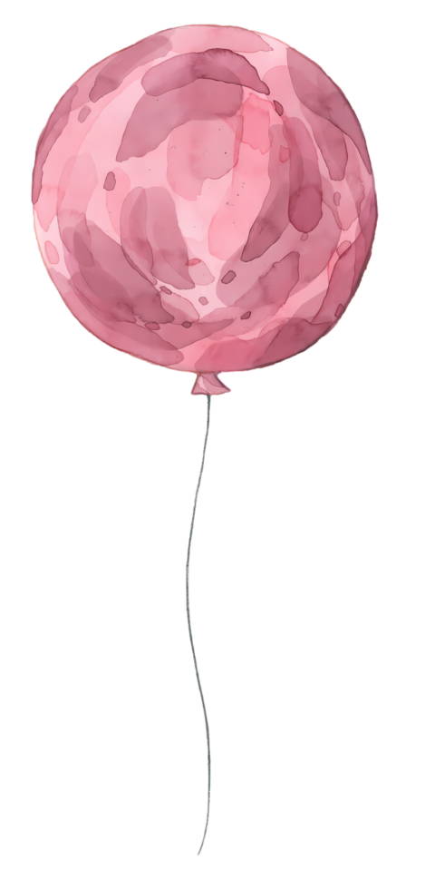 A pink balloon with a string attached to it png