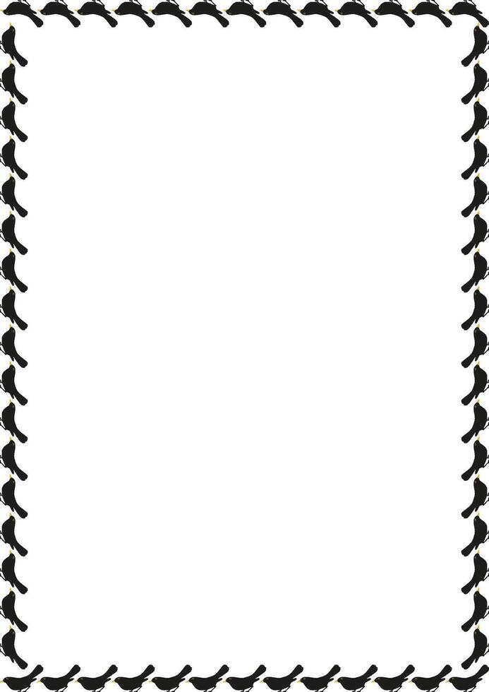 Sitting birds frame. National bird day. Starling birds template. Frame with empty space for your text vector