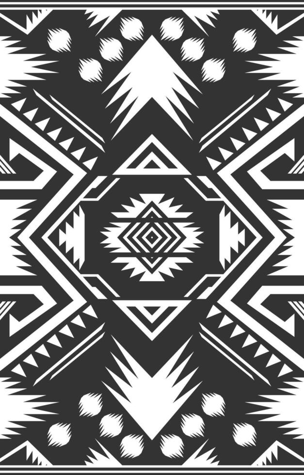 Geometric white pattern, ethnic Aztec, carpet pattern vector