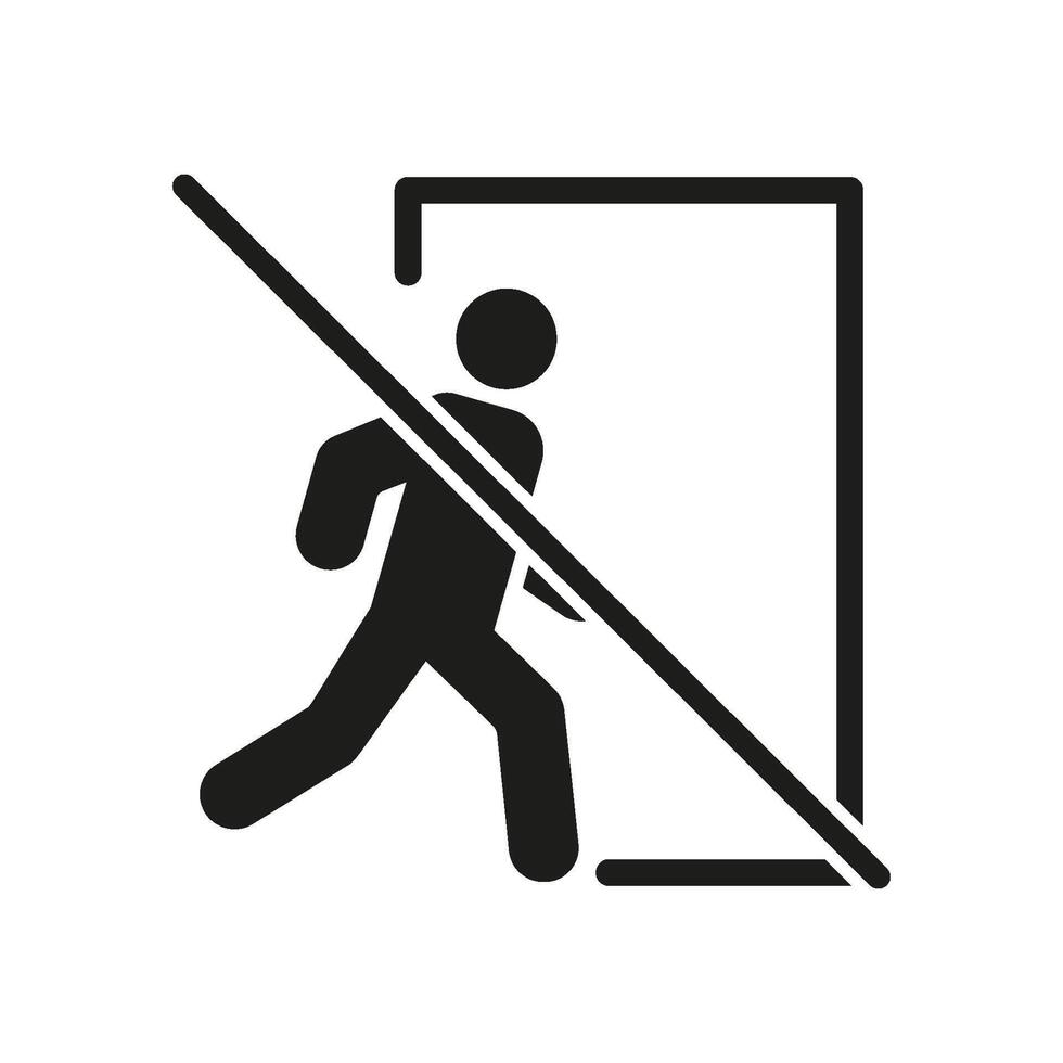 Prohibited Entry Solid Icon. Unauthorized Access, Restricted Area, And No Trespassing Silhouette Symbol. Security Measure Warning. Isolated Illustration vector