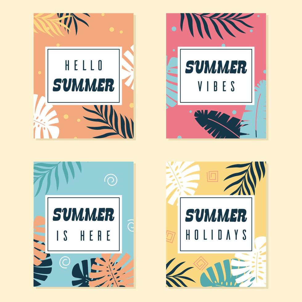 Colorful summer graphic designs vector