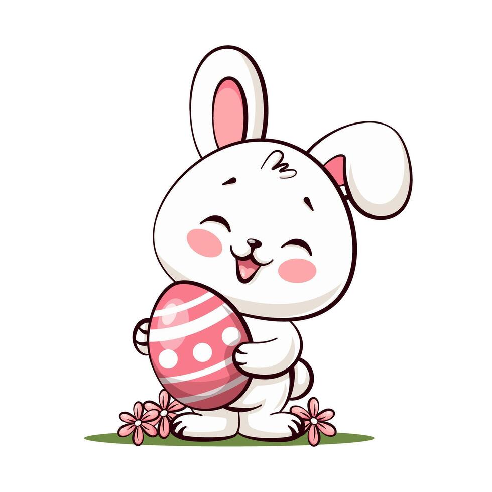 Bunny with Easter egg vector