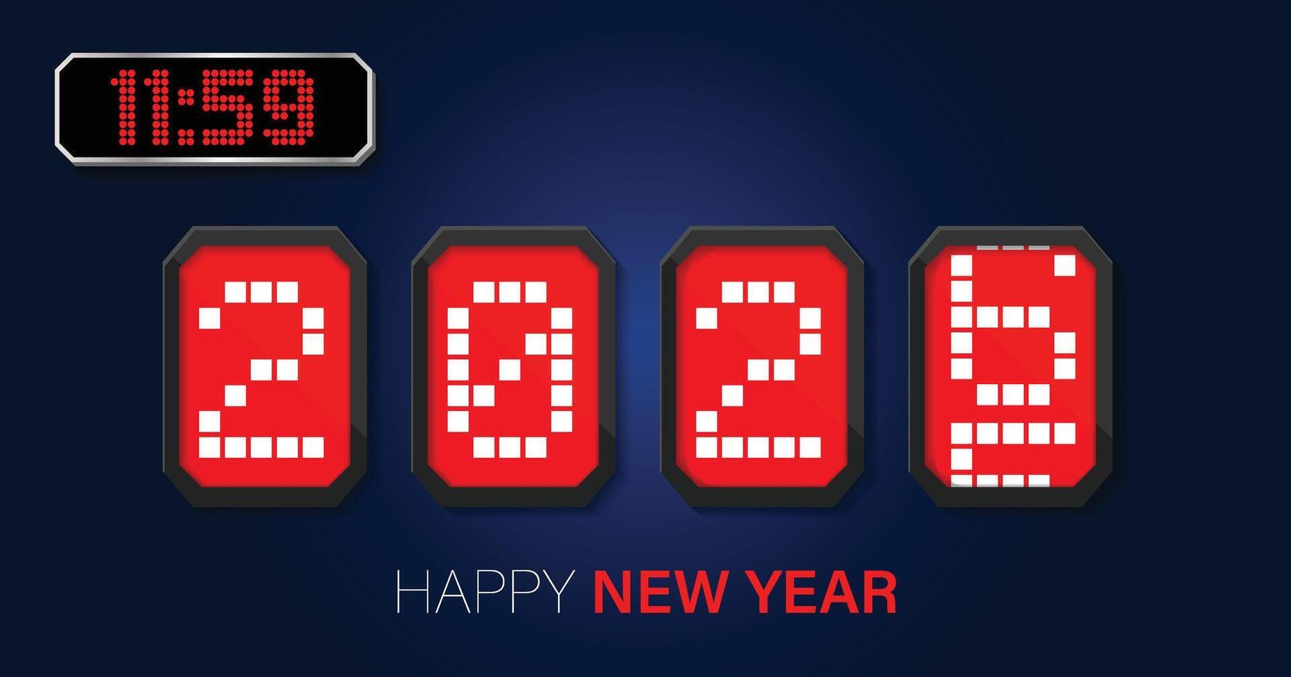 New Year 2026 Countdown with Digital Display vector