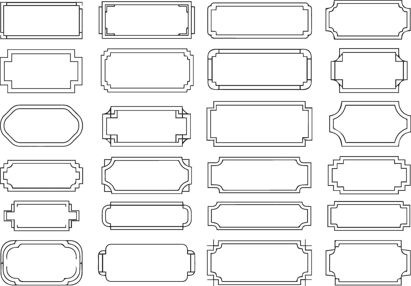 Decorative ornate frame design isolated on transparent background vector