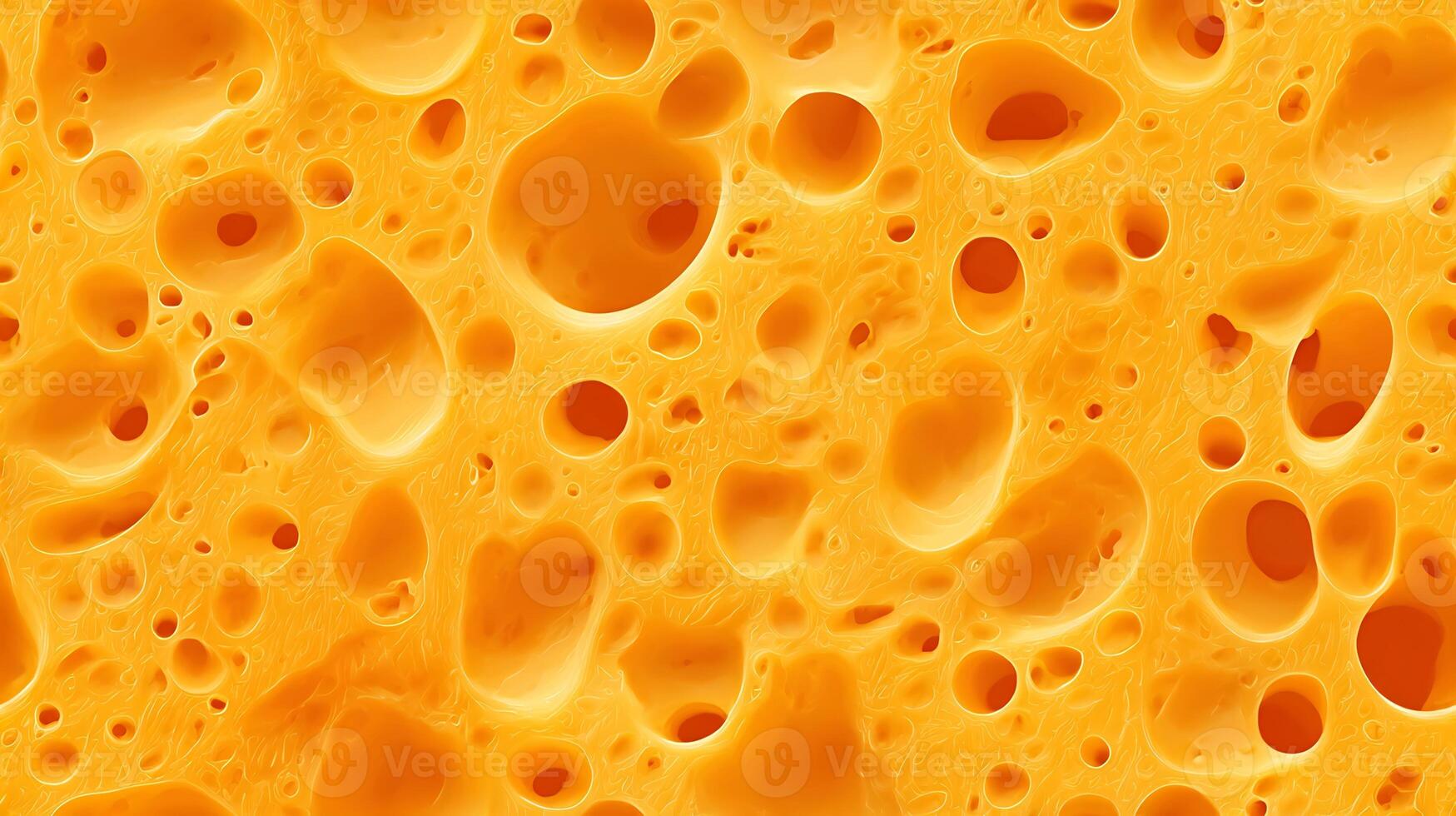 Close-up of abstract orange porous texture with many holes. Detailed background. Seamless tile. photo