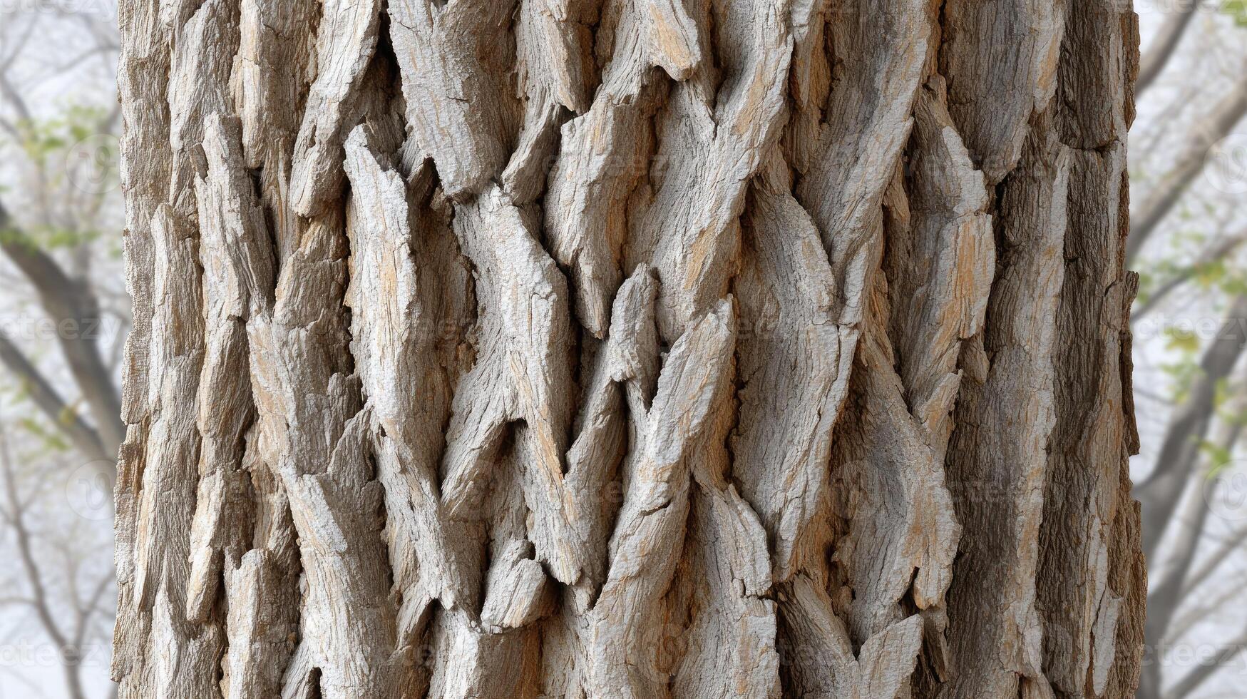 A close up of a tree trunk with some bark on it photo