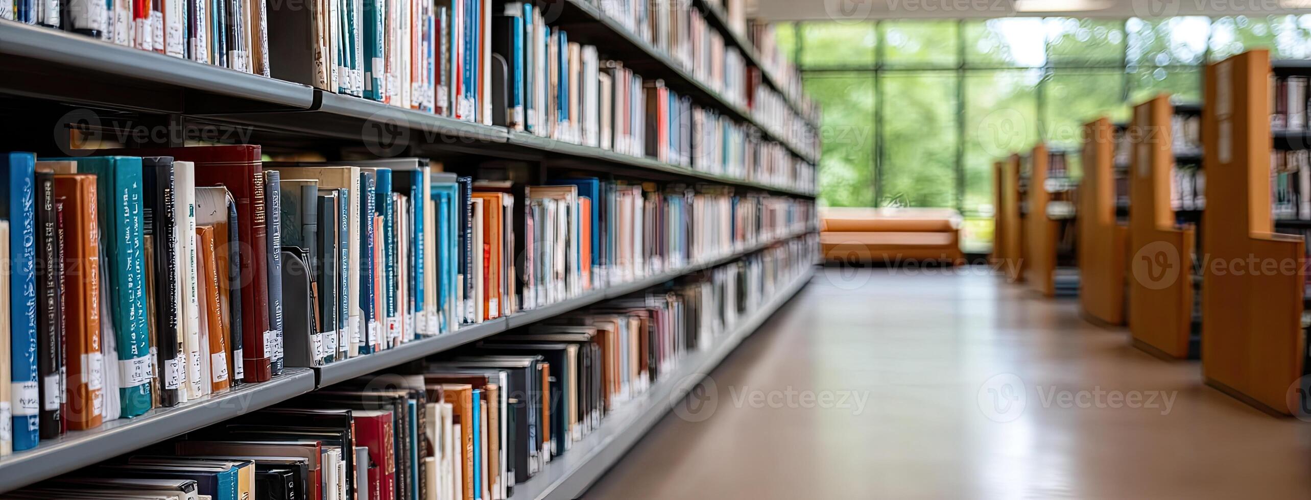 A row of books on a shelf in a library photo
