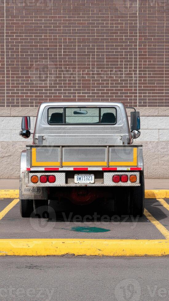 A truck is parked in a parking lot photo