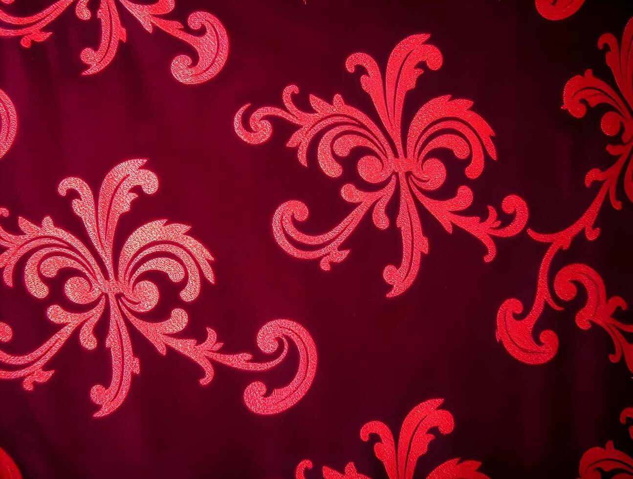 Red Damask Pattern Elegant Maroon Background Texture for Design Projects photo