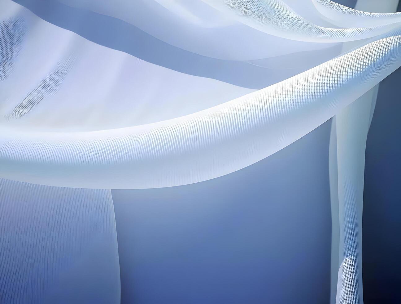 Elegant Light Blue Sheer Fabric Draped Textile Texture Background Soft Wave Pattern Subtle Gradient Refined Material Woven Design Textured Surface Stylish Fabric Closeup Abstract Blue Textile photo