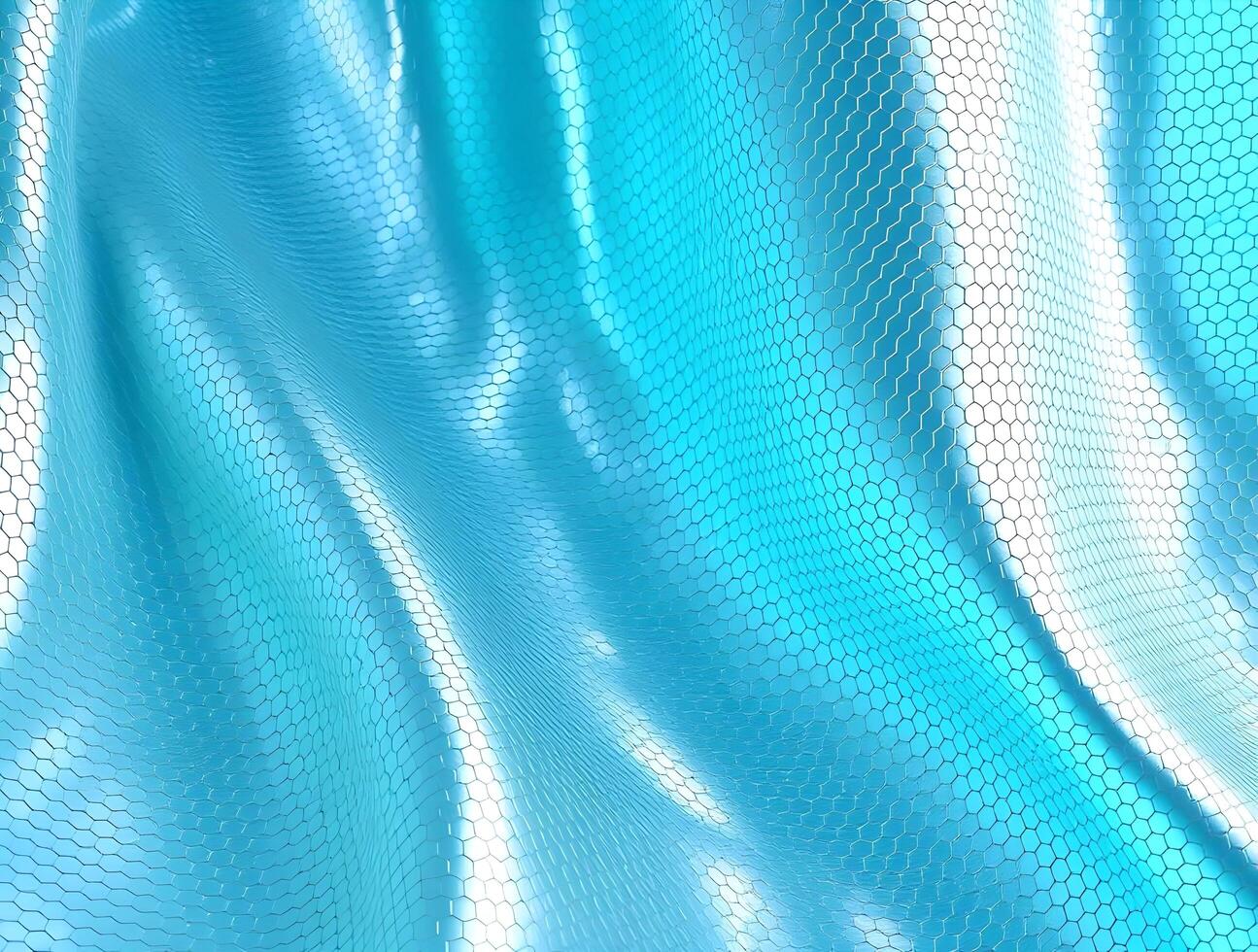 Abstract Hexagon Pattern Cyan Wavy Texture Background for Design Projects photo