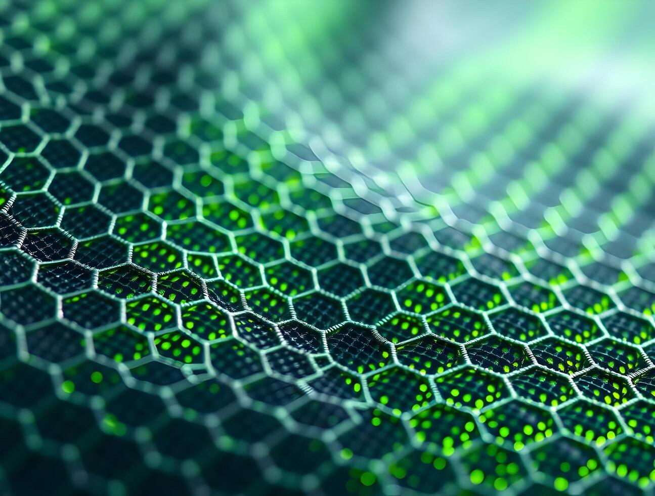 Abstract Green Hexagon Pattern CloseUp Texture of Interconnected Shapes photo