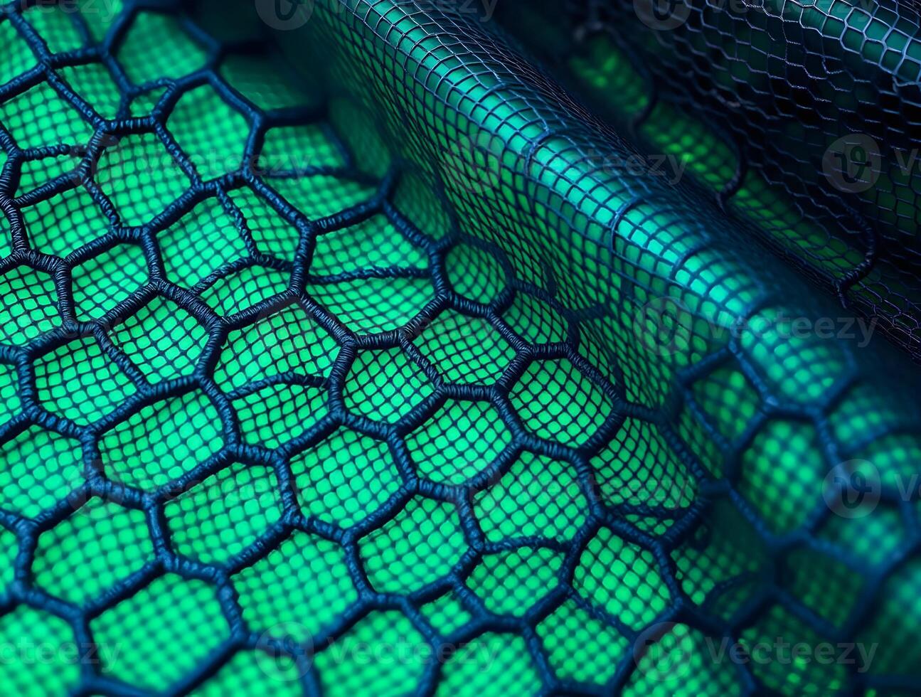Hexagonal Mesh Texture Abstract Green Blue Pattern photo