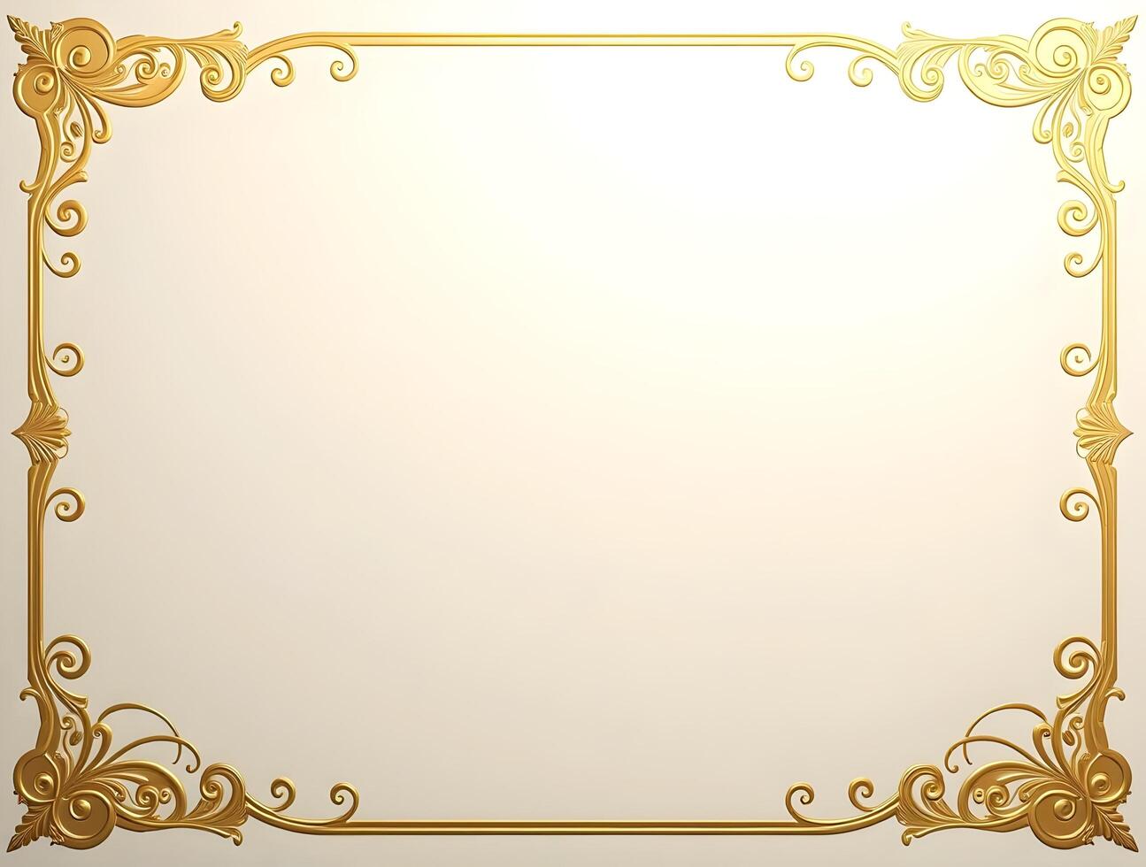 Elegant Gold Frame Luxurious Ornate Border for Design Projects Presentations and Invitations photo