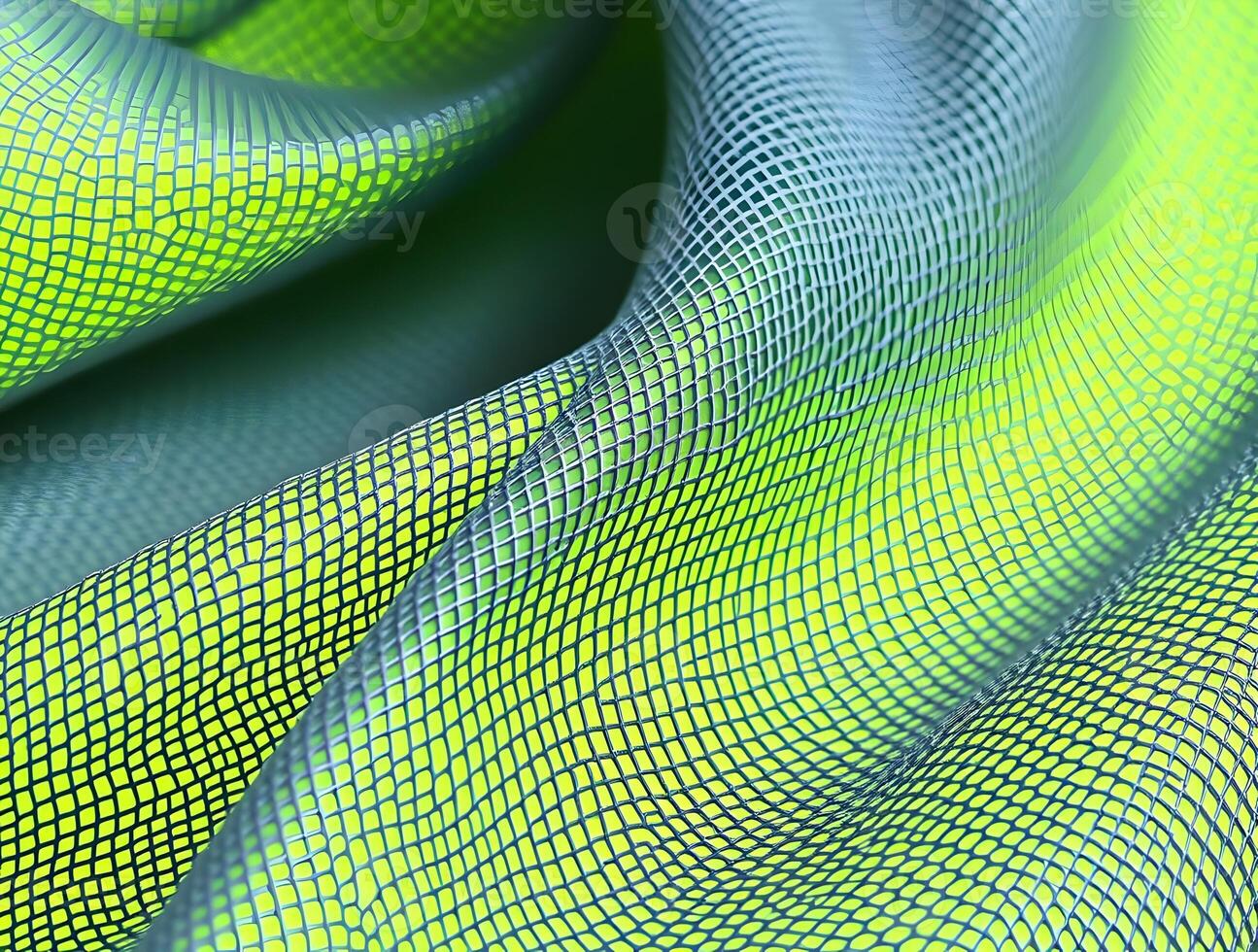 Abstract Green and Gray Mesh Texture Wave Pattern Grid Design Geometric Background for Digital Projects photo
