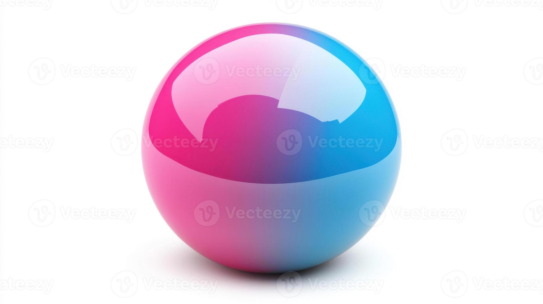 Pink and Blue Gradient Glossy Sphere 3D Render photo