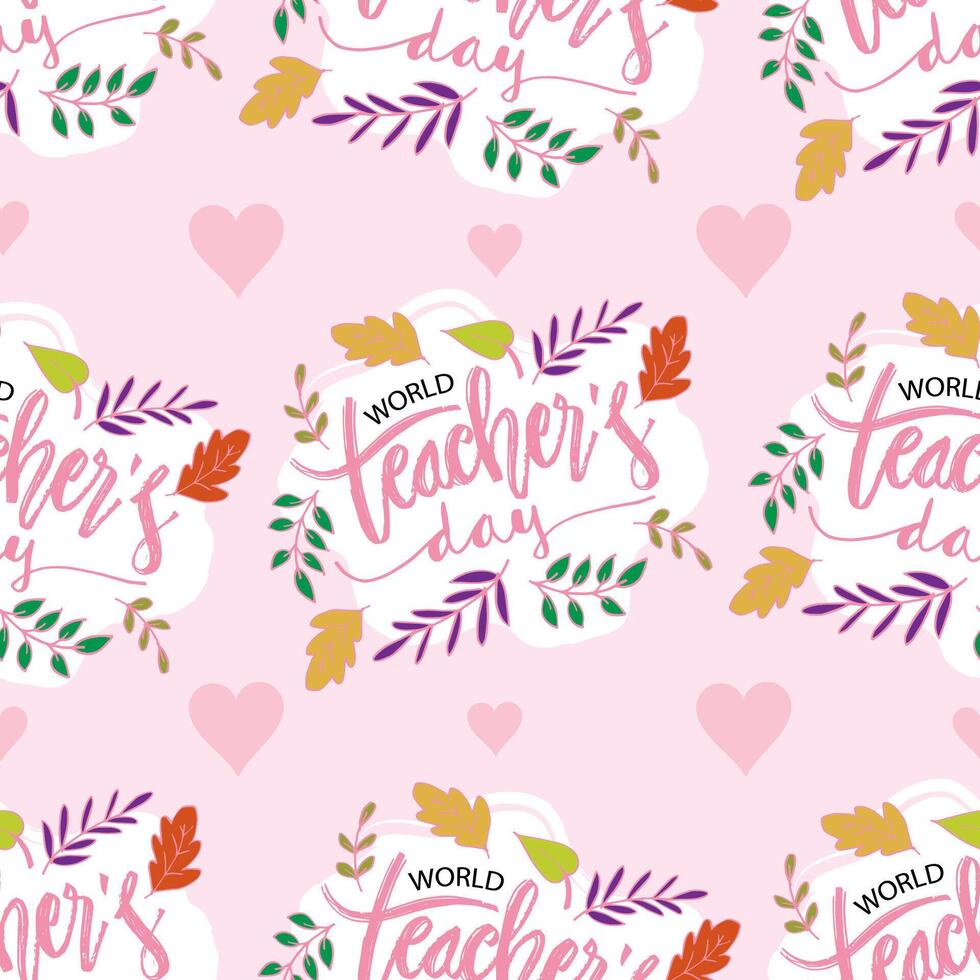 World Teacher's Day design pattern vector