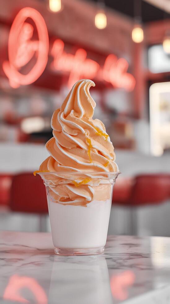 Soft Serve Swirl Delight A Refreshing Summer Treat in a Cup photo