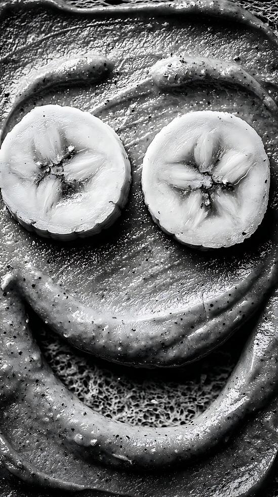 Funny Banana Face Food Art For Kids Entertainment. photo