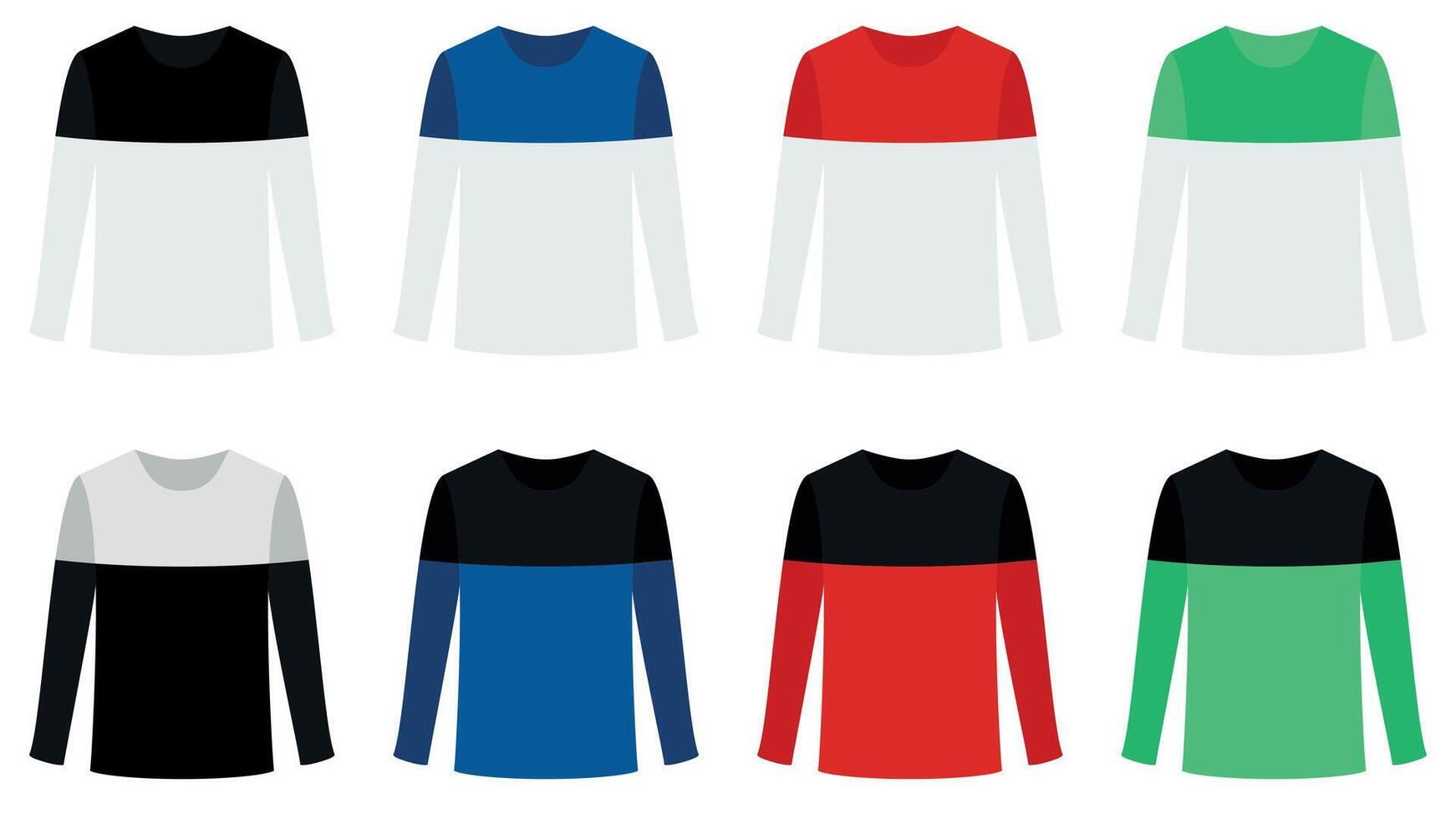Long sleeve shirts in different colors vector