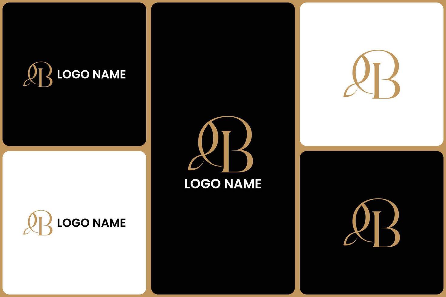 Luxurious Golden QB Logo Presentation Design vector