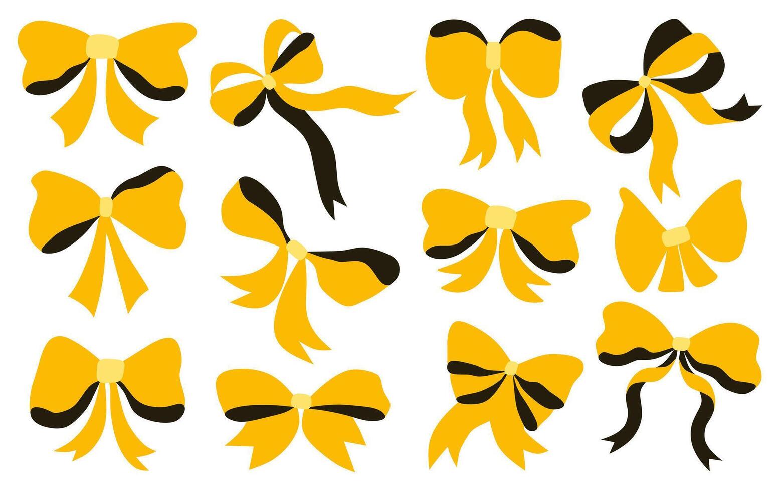 Beautiful bows collection set design, flat style with a modern and clean look. vector