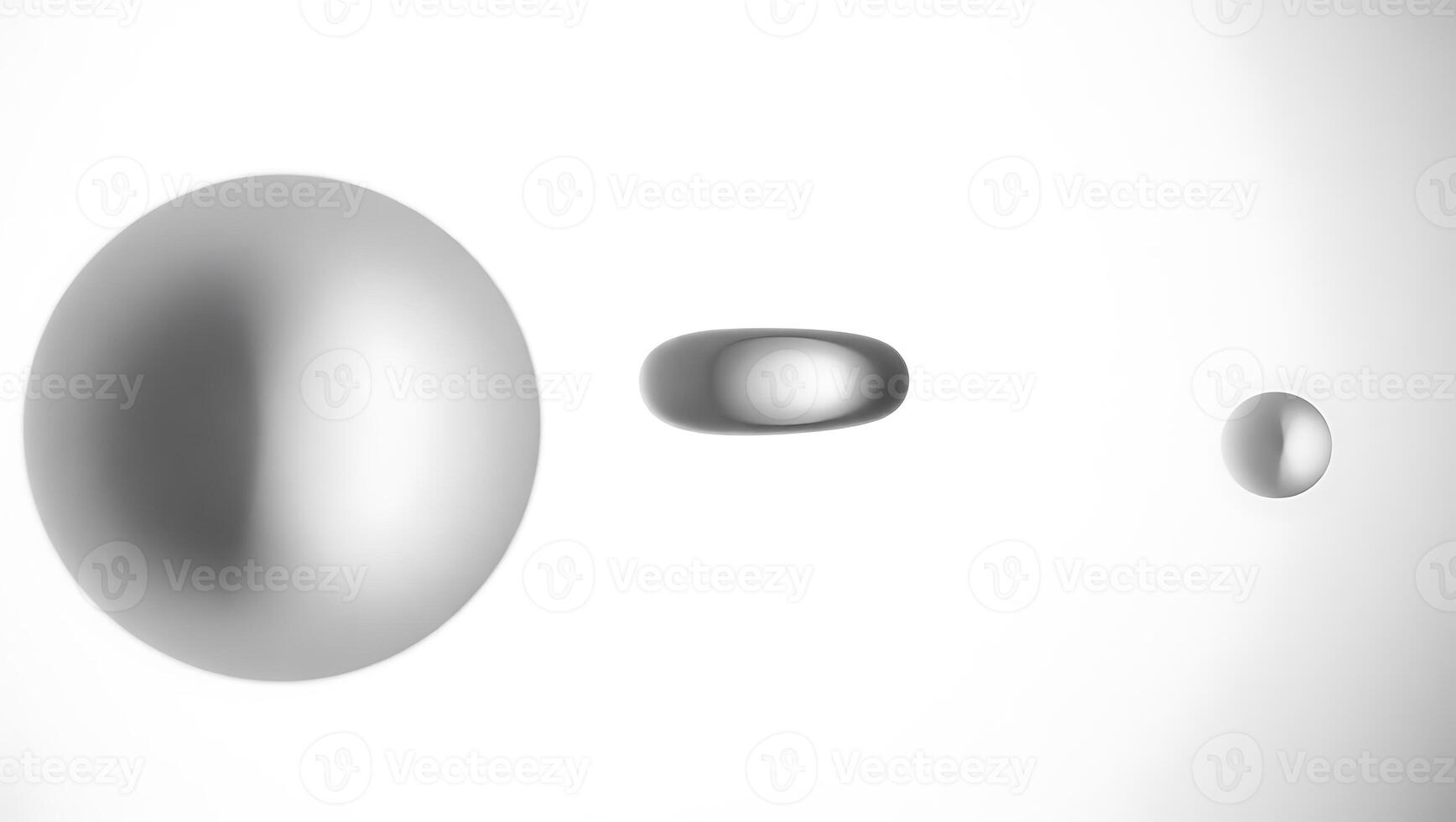 Three Dimensional Metal Shapes on White Background Representing Scale and Distance Abstract Design photo