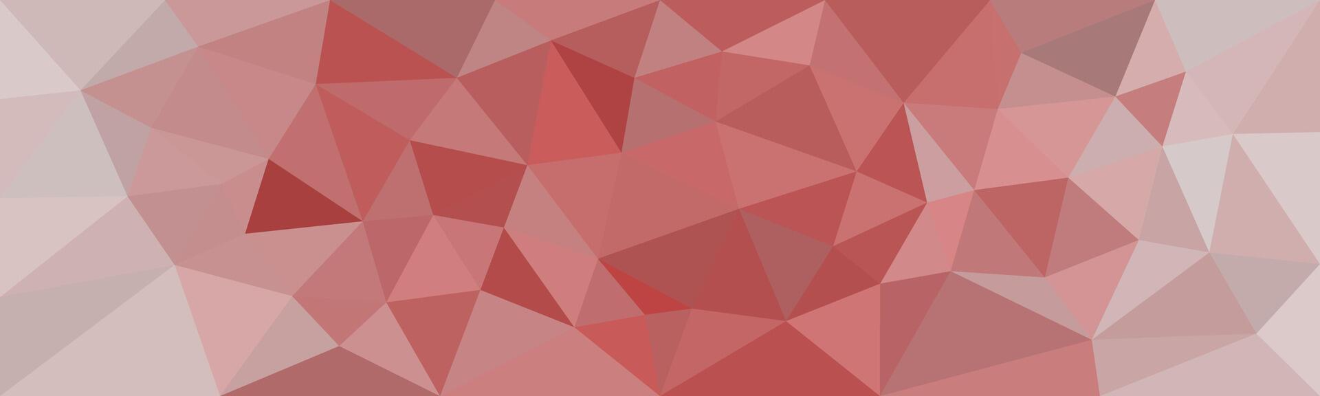 Low poly abstract background with various shades of red and pink triangles, forming a faceted, geometric pattern with a modern and dynamic look. vector