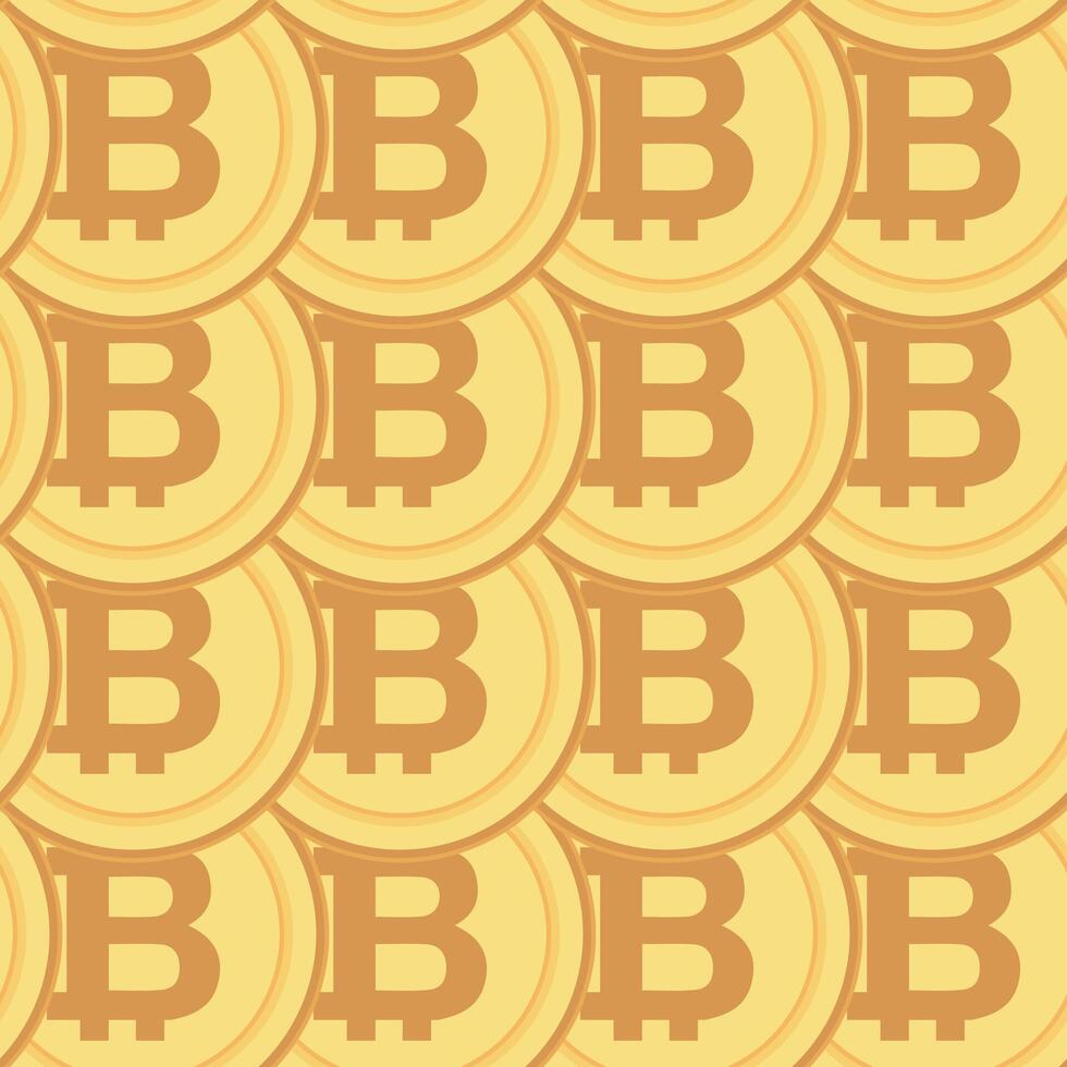 Digital cryptocurrency coins pattern. Bitcoin seamless design for fintech and blockchain vector