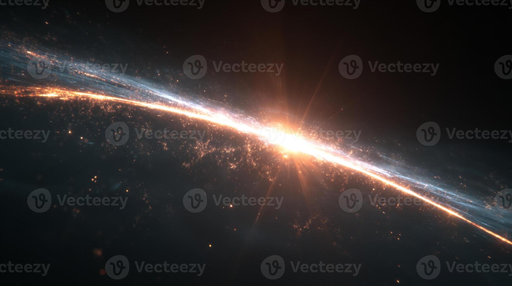 Celestial Event with Bright Stellar Formation and Sparkling Cosmic Dust in Deep Space Background photo