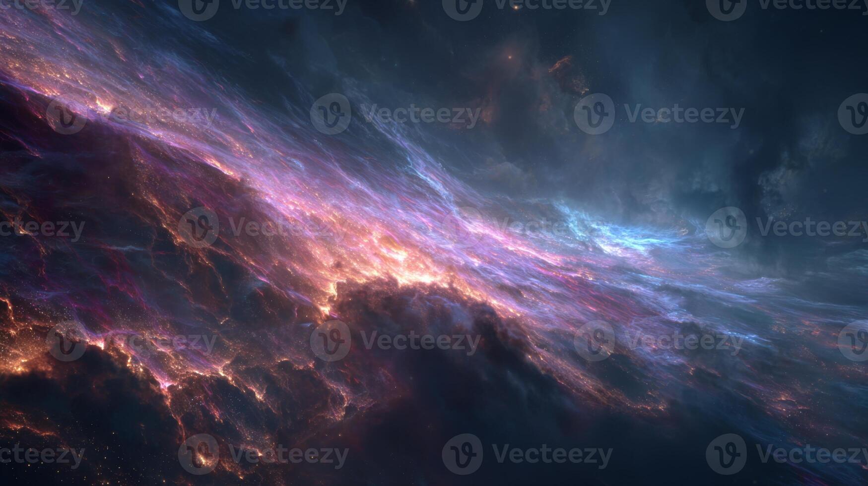 Vast Abstract Galaxy with Colorful Swirls of Nebula and Stars in Deep Space, Evoking Mystery and Cosmic Wonder photo