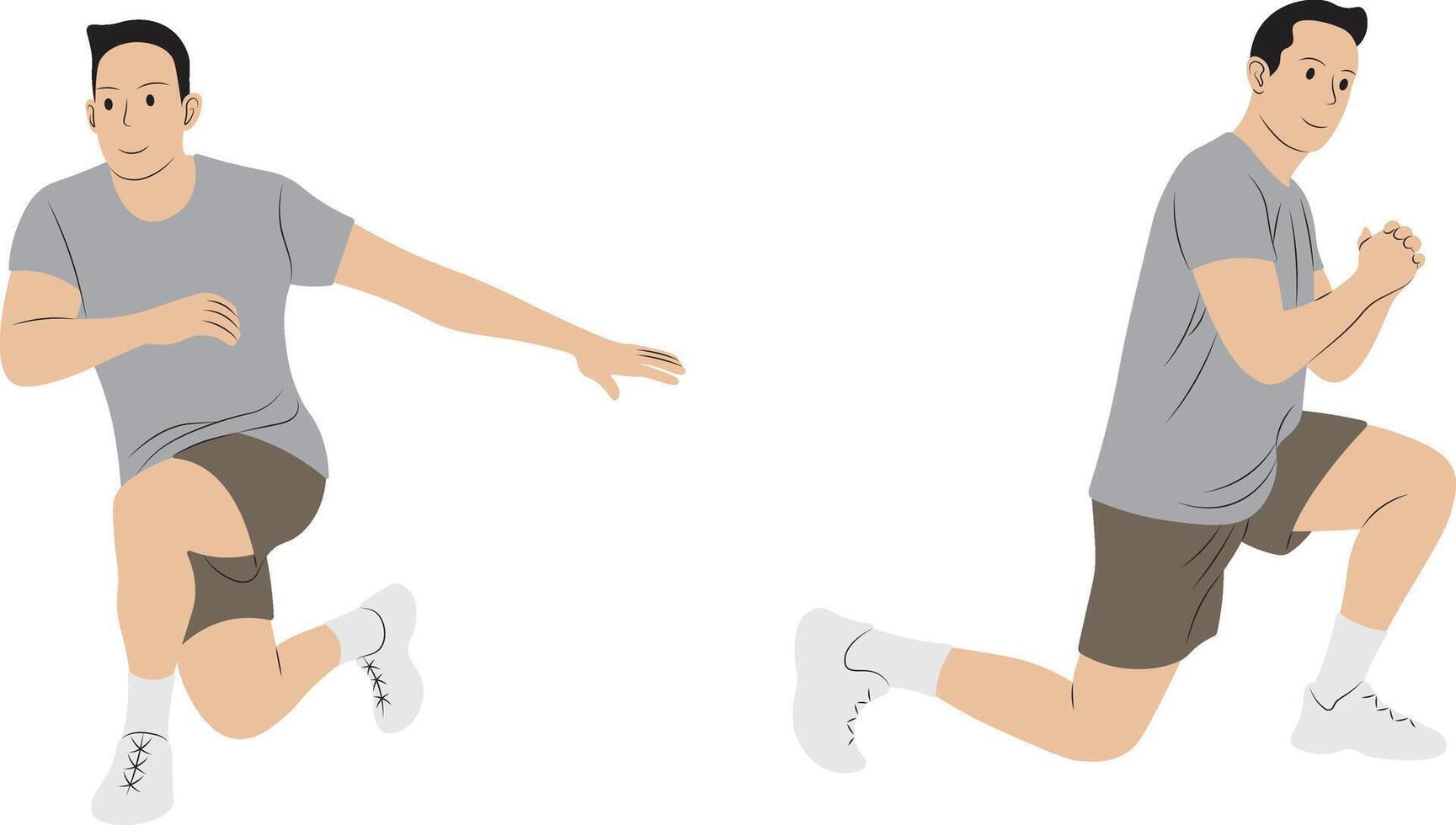 Illustration of Man Doing Lunge Stretch Pose. vector