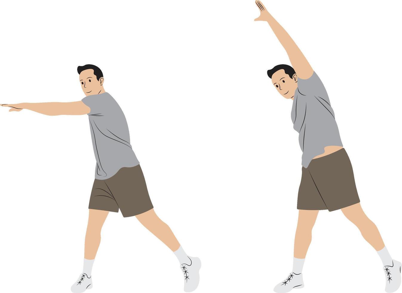 Illustration of a Man Doing Side Stretch Exercise. vector