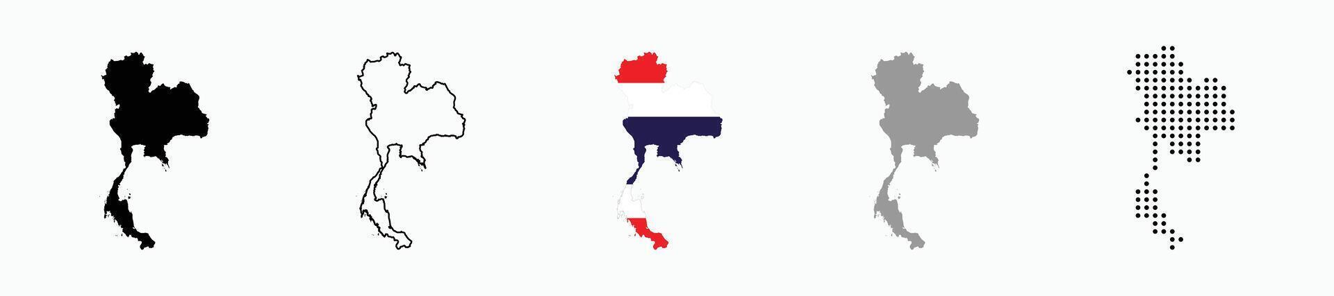 Maps of Thailand with regions isolated on white background vector