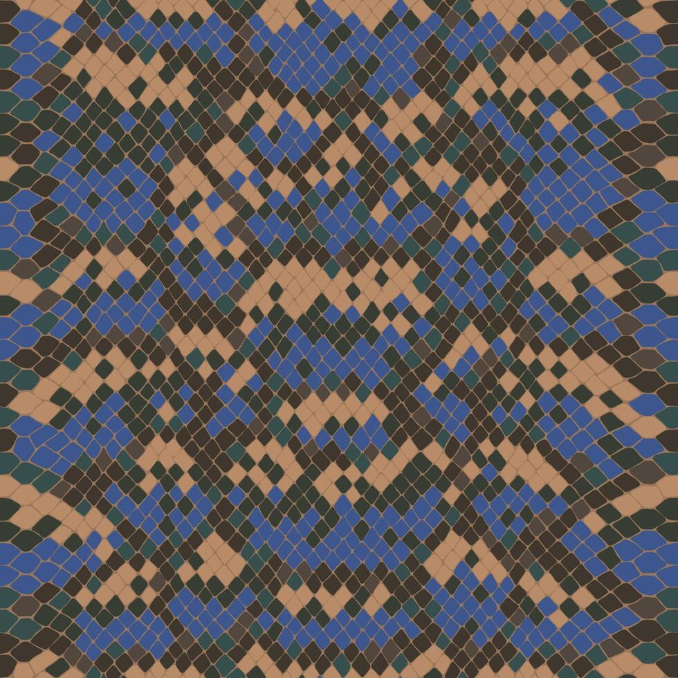 Seamless pattern with snake or reptile print. Colored lizard leather skin texture imitation wallpaper. Animalistic chameleon background vector