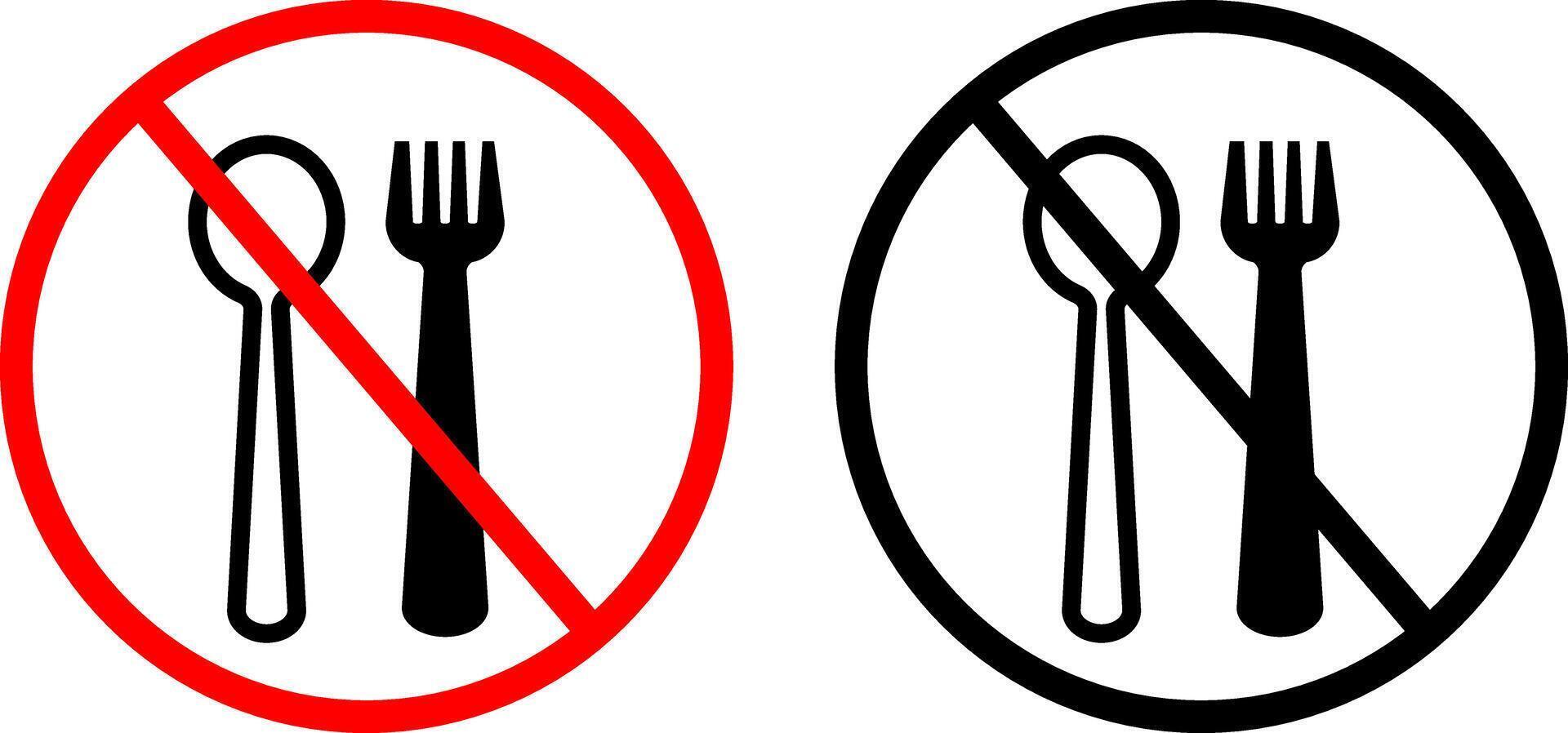 set of No Eating or Drinking Icon illustration, vector
