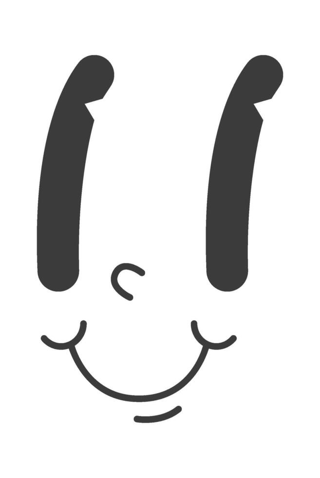 Cartoon Character Smiling Face Flat Illustration Hand Drawn Icon vector