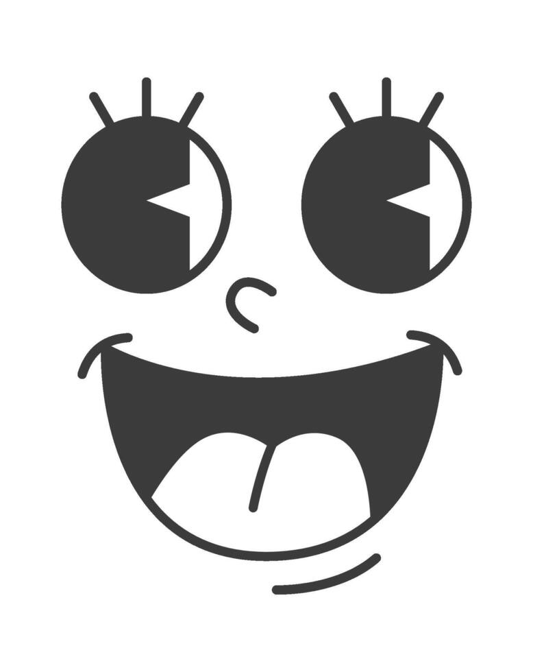 Cartoon Character Smiling Face Drawn vector