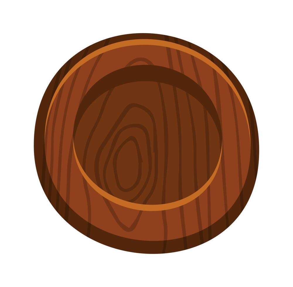 Wooden Round Button Flat Illustration vector