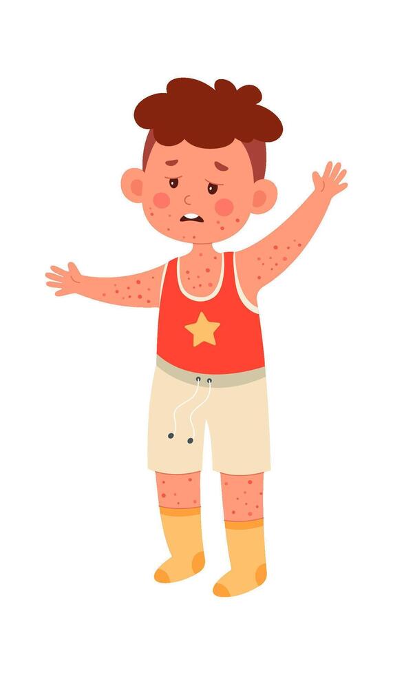 Boy With Chickenpox vector