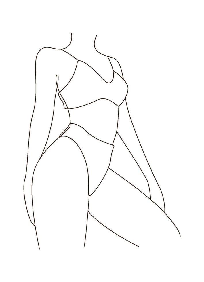 Lined Female Body Part Flat Illustration Icon vector
