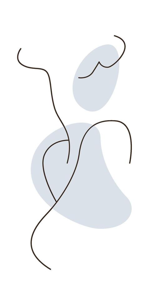Lined Female Body Part Hand Drawn vector