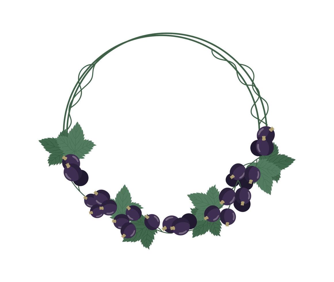 Blackcurrant Round Frame vector